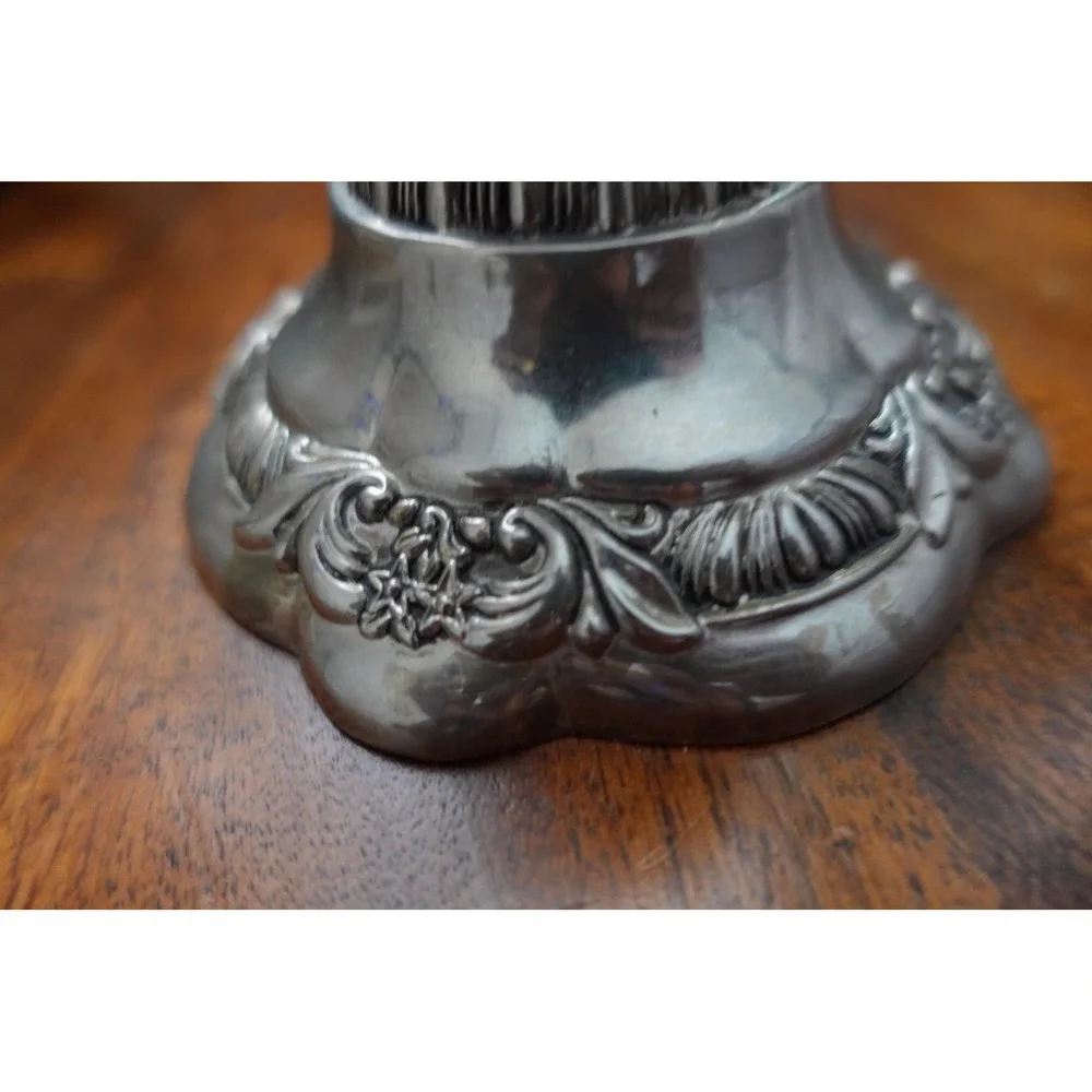 Godinger‎ Silver Candlestick Holder Ornate Floral Embossed Elegant Home Decor
